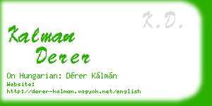 kalman derer business card